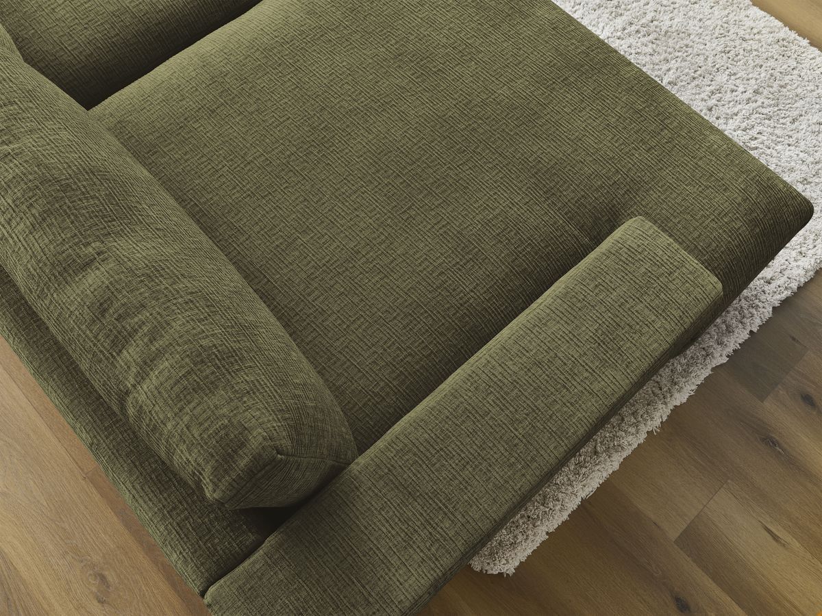 Canapé droit fixe 4 places compact LEONARD assise profonde tissu texturé