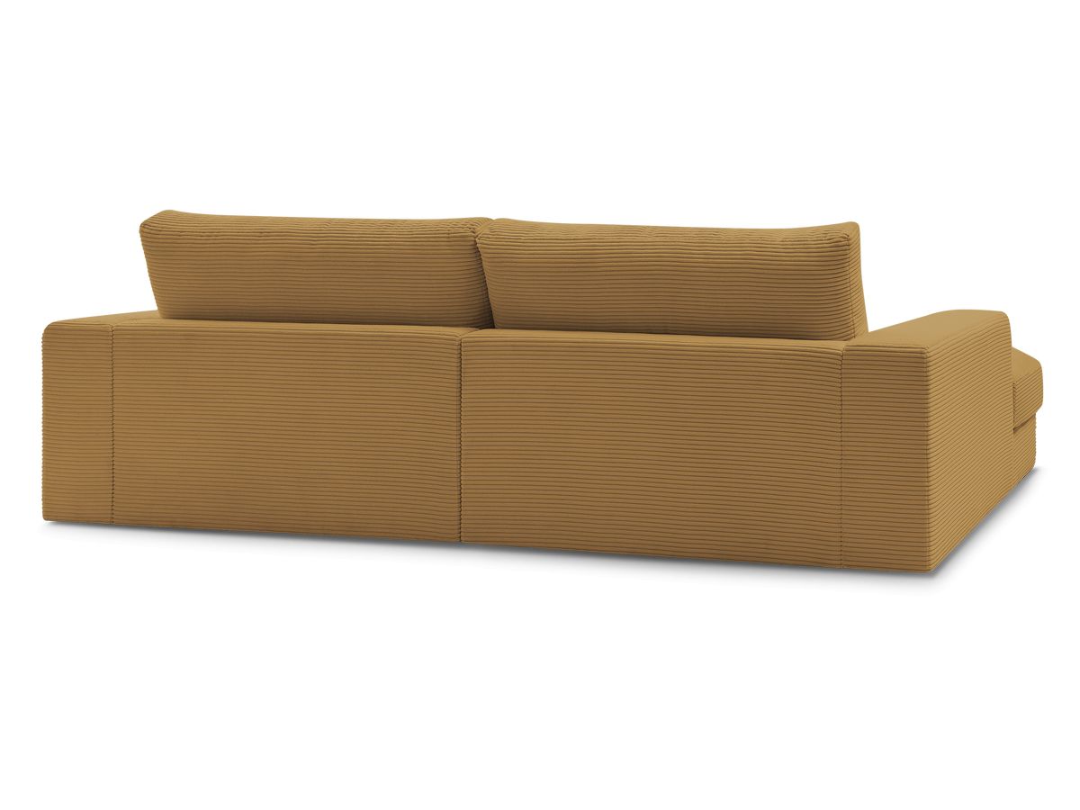 Canapé d'angle fixe compact LEONARD velours côtelé