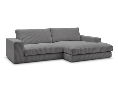 Canapé d'angle fixe compact LEONARD velours côtelé