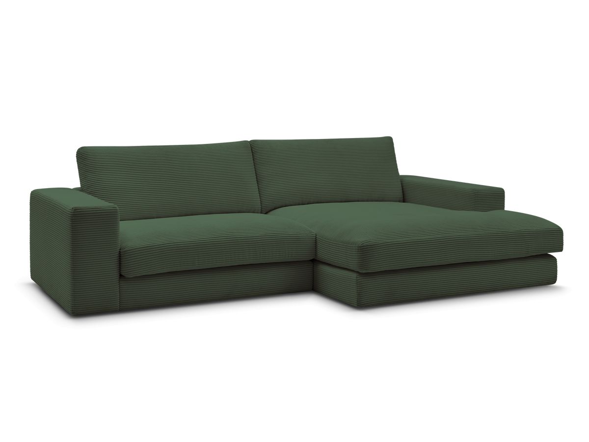 LEONARD compacte vaste hoekbank in corduroy
