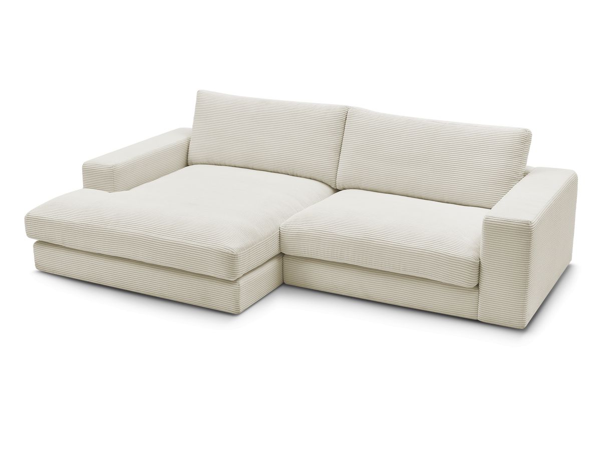 LEONARD compacte vaste hoekbank in corduroy