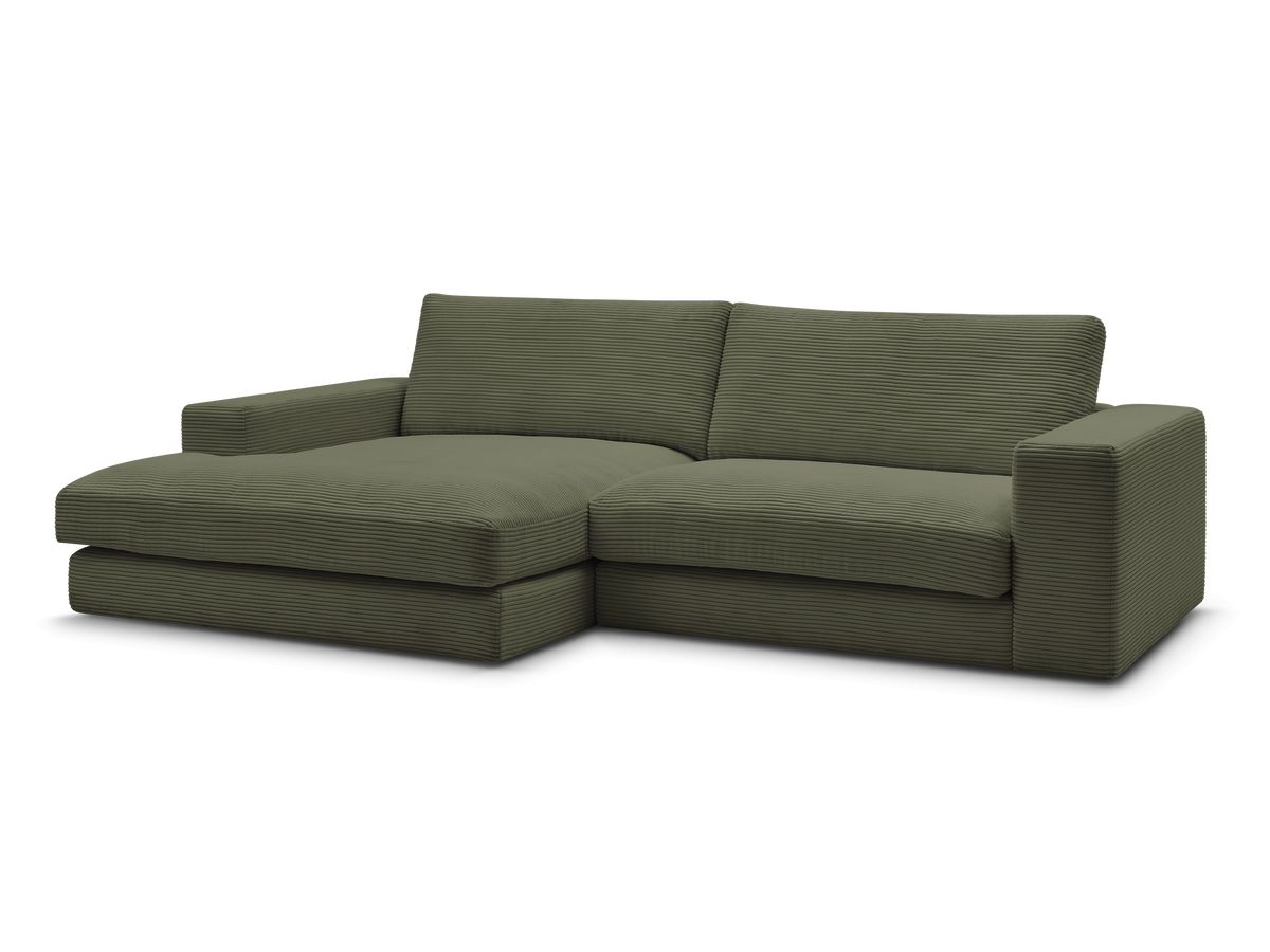LEONARD compacte vaste hoekbank in corduroy