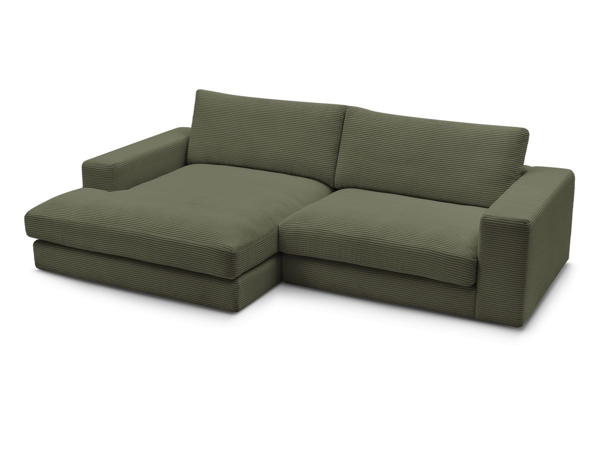 LEONARD compacte vaste hoekbank in corduroy