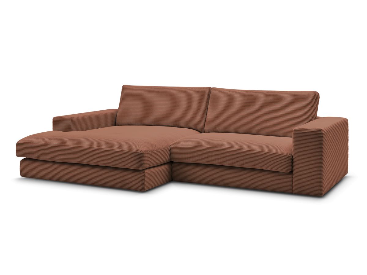 LEONARD compacte vaste hoekbank in corduroy
