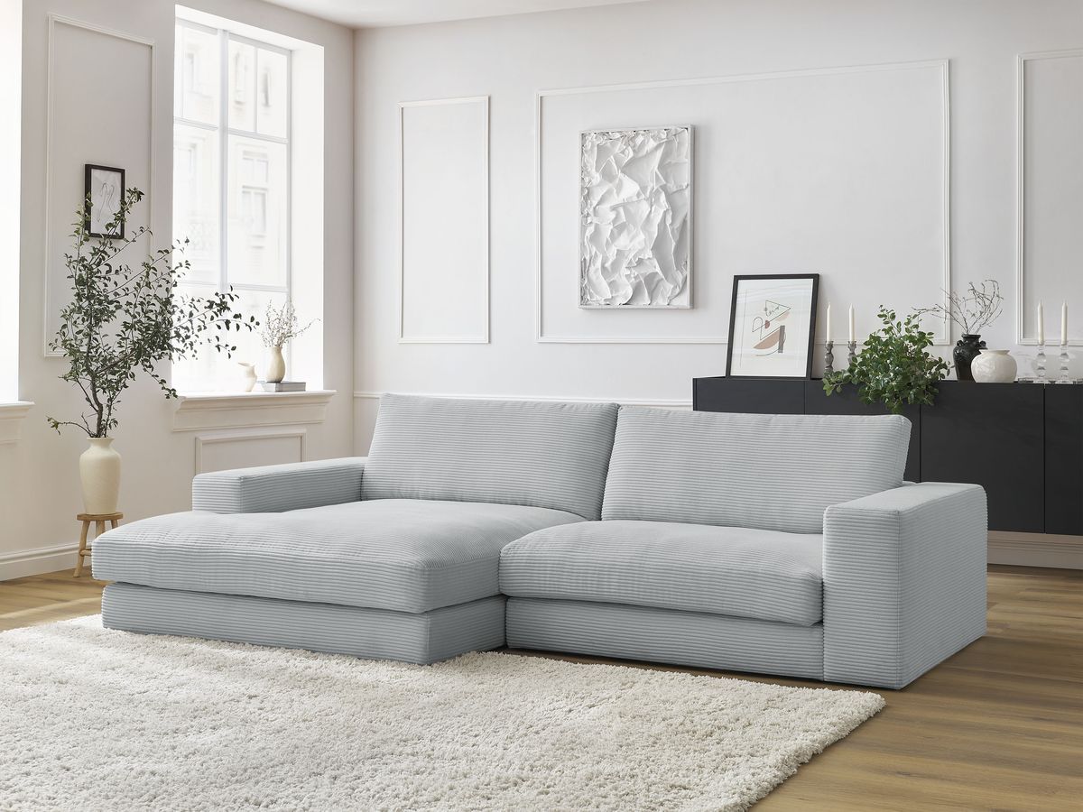 LEONARD compacte vaste hoekbank in corduroy
