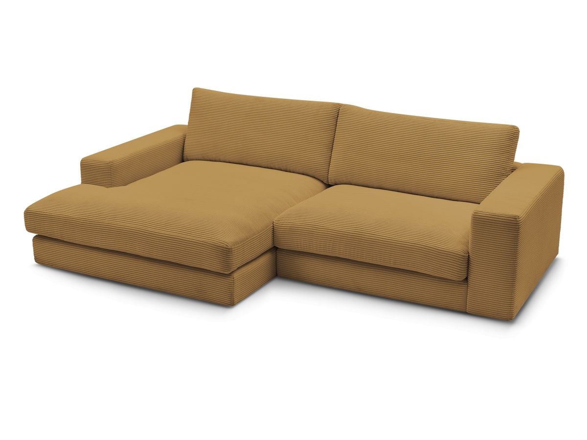 LEONARD compacte vaste hoekbank in corduroy