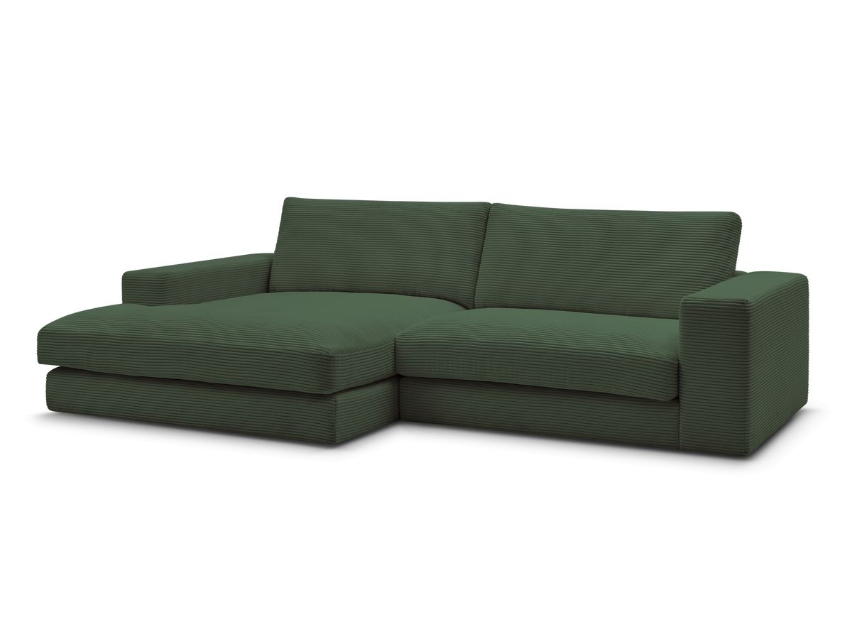 LEONARD compacte vaste hoekbank in corduroy
