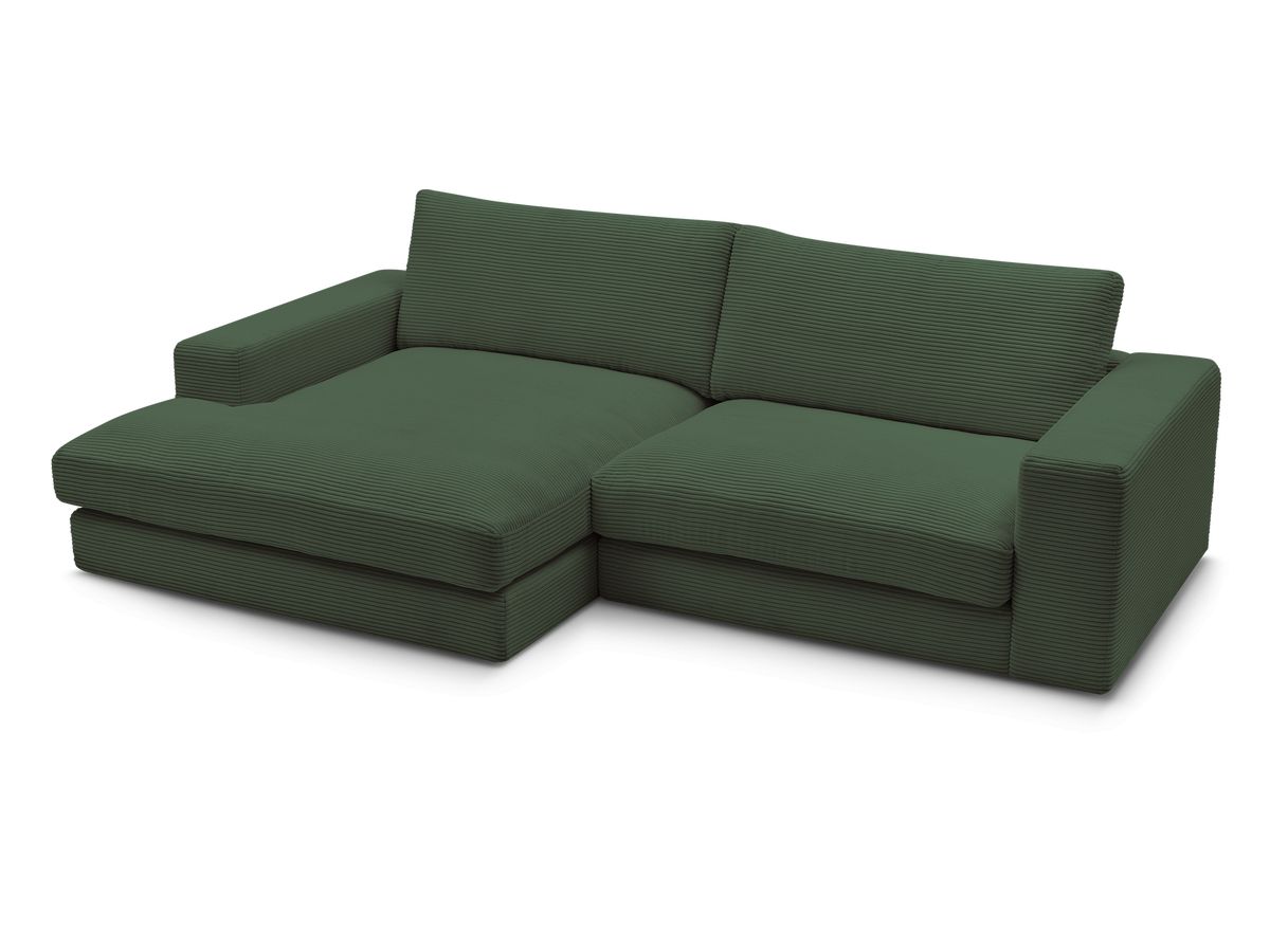 LEONARD compacte vaste hoekbank in corduroy