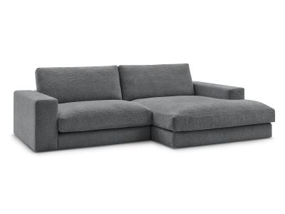 Canapé d'angle fixe compact LEONARD tissu texturé