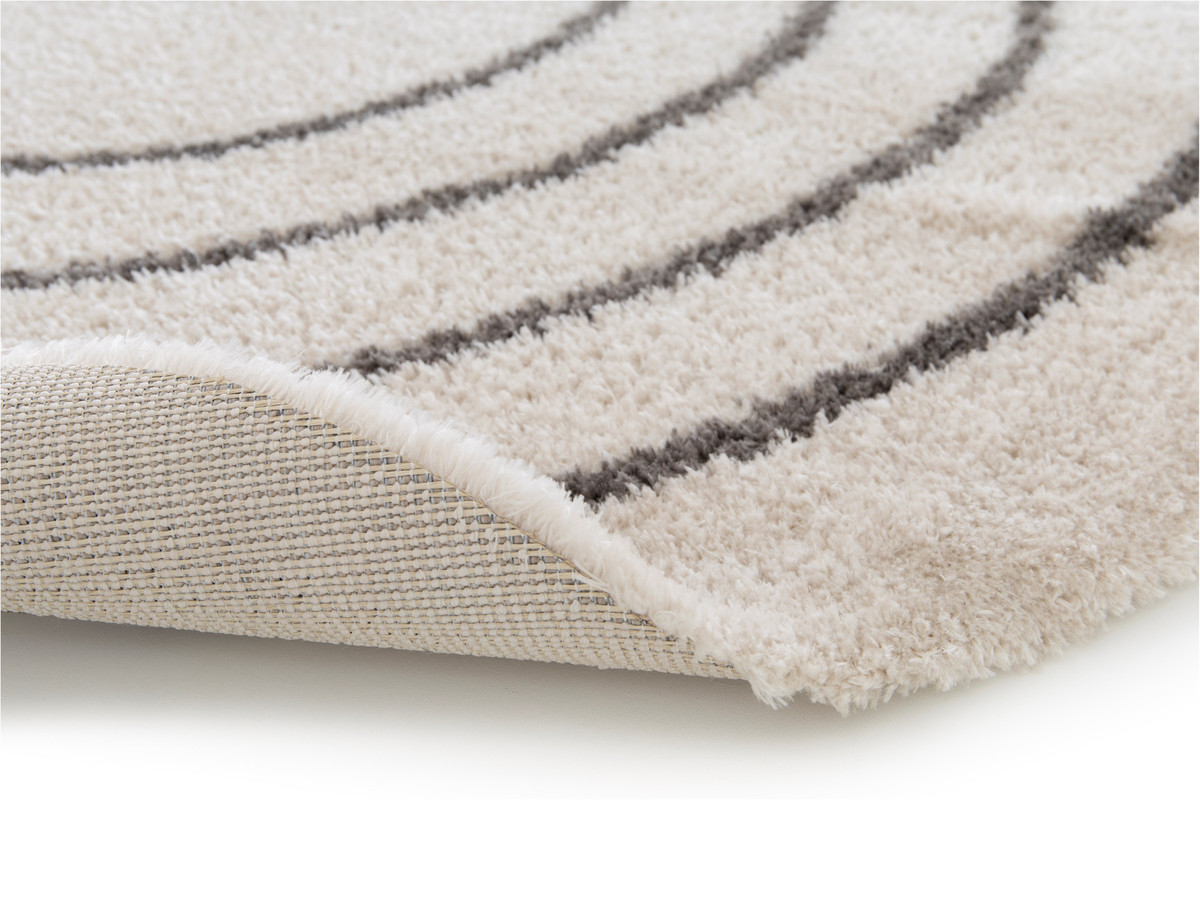 Tapis poils long YUNA motif abstrait blanc — vue 5