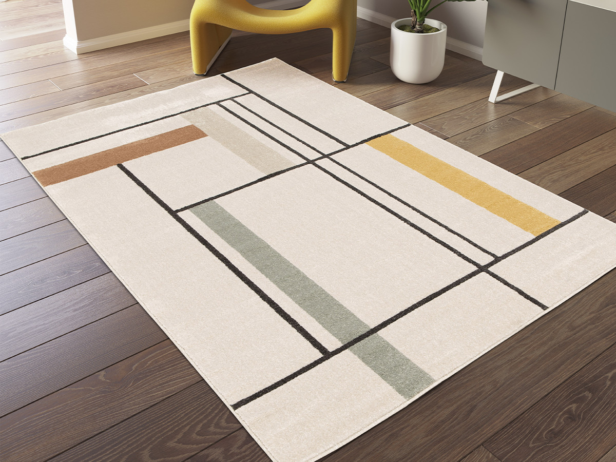 Tapis poils courts EMILIEN motifs abstraits multicolore — vue 5