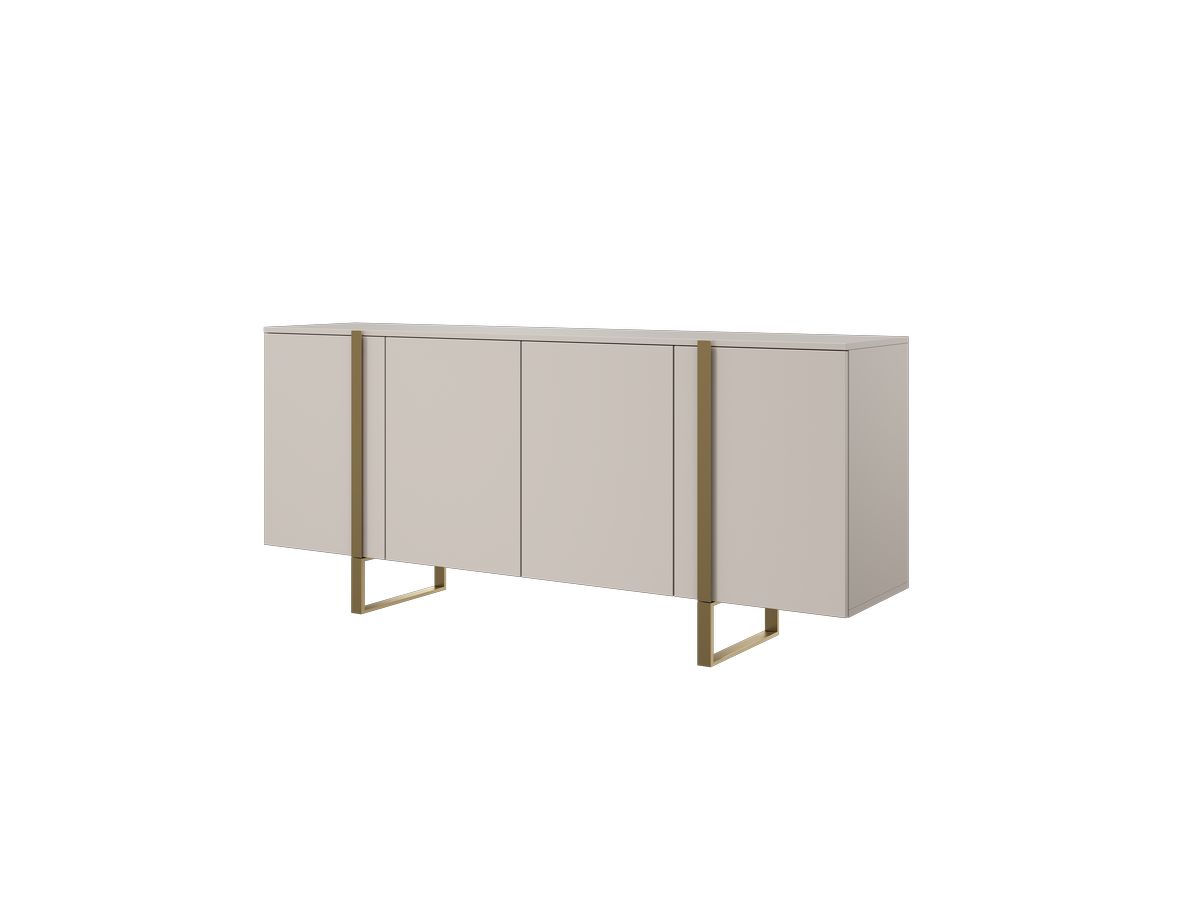 Buffet 4 portes 200 cm ELMA pieds métal or