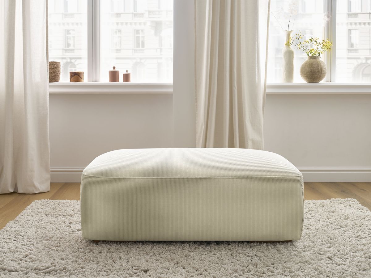 Pouf SIDONIE velours côtelé beige — vue 5