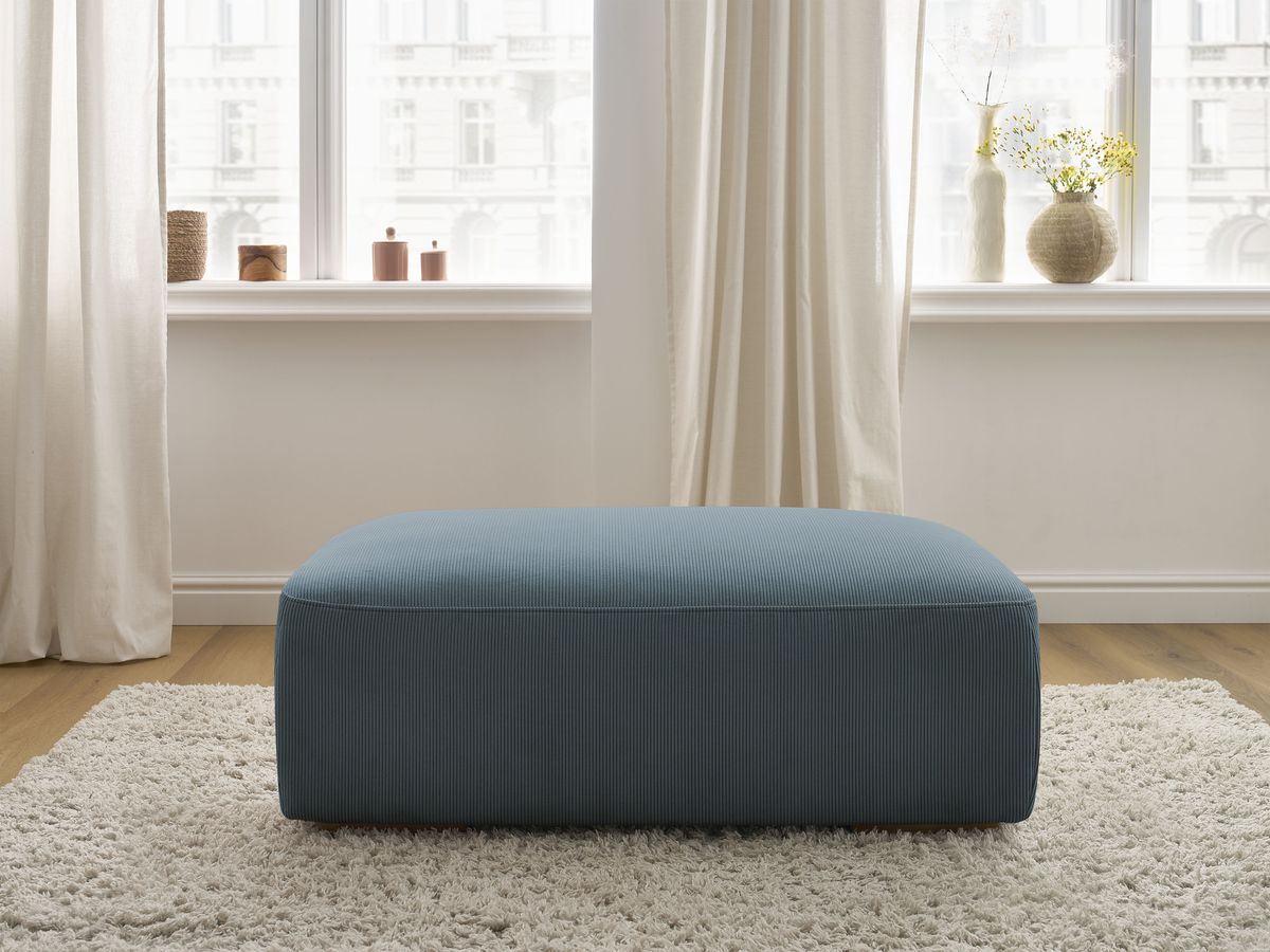 Pouf SIDONIE velours côtelé bleu foncé — vue 5