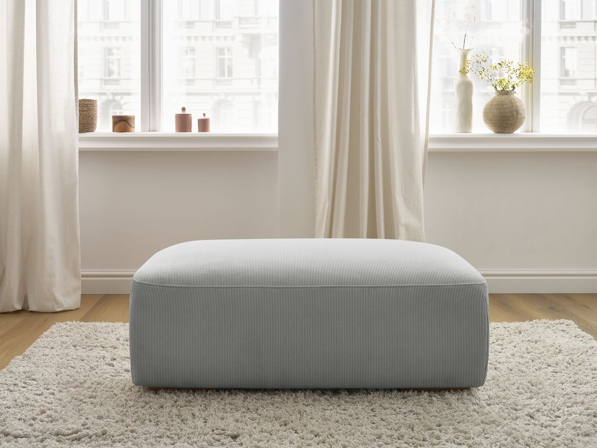 Pouf SIDONIE velours côtelé gris clair — vue 5