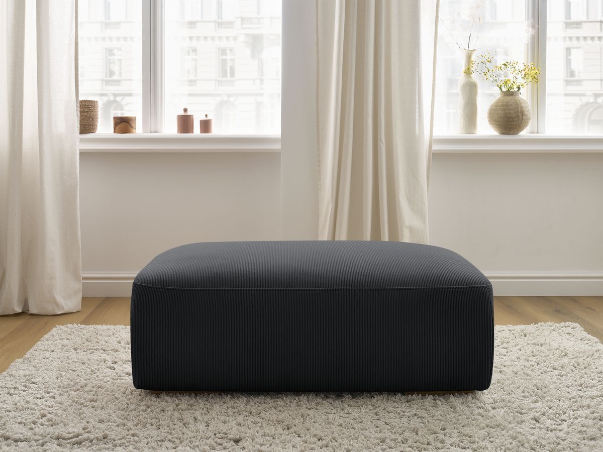 Pouf SIDONIE velours côtelé noir — vue 5