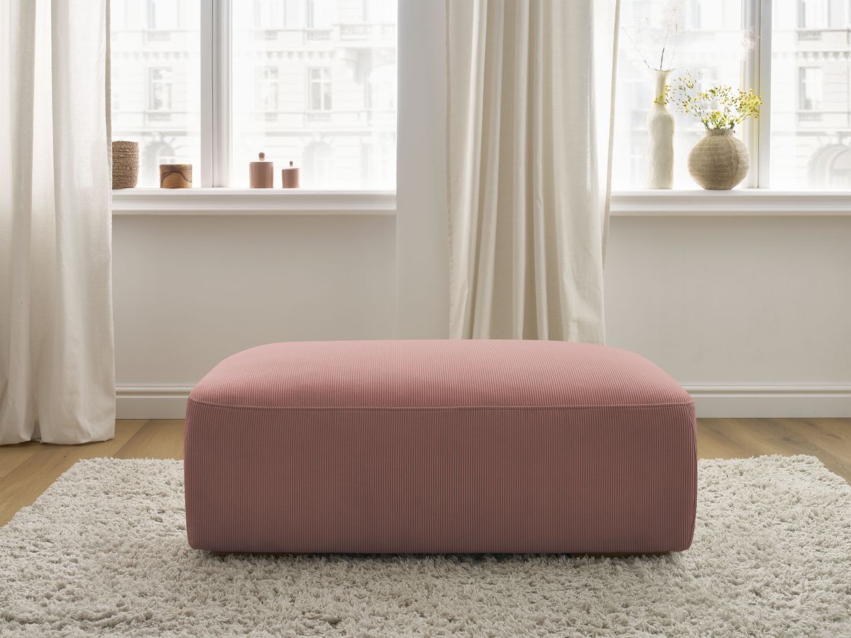 Pouf SIDONIE velours côtelé rose — vue 5