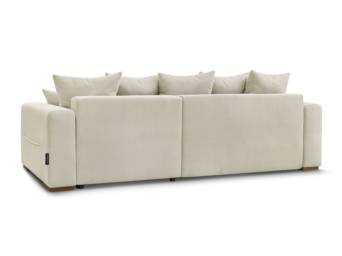 Canapé d'angle fixe EVEREST tissu chiné - Orange - Angle droit - 10 coussins