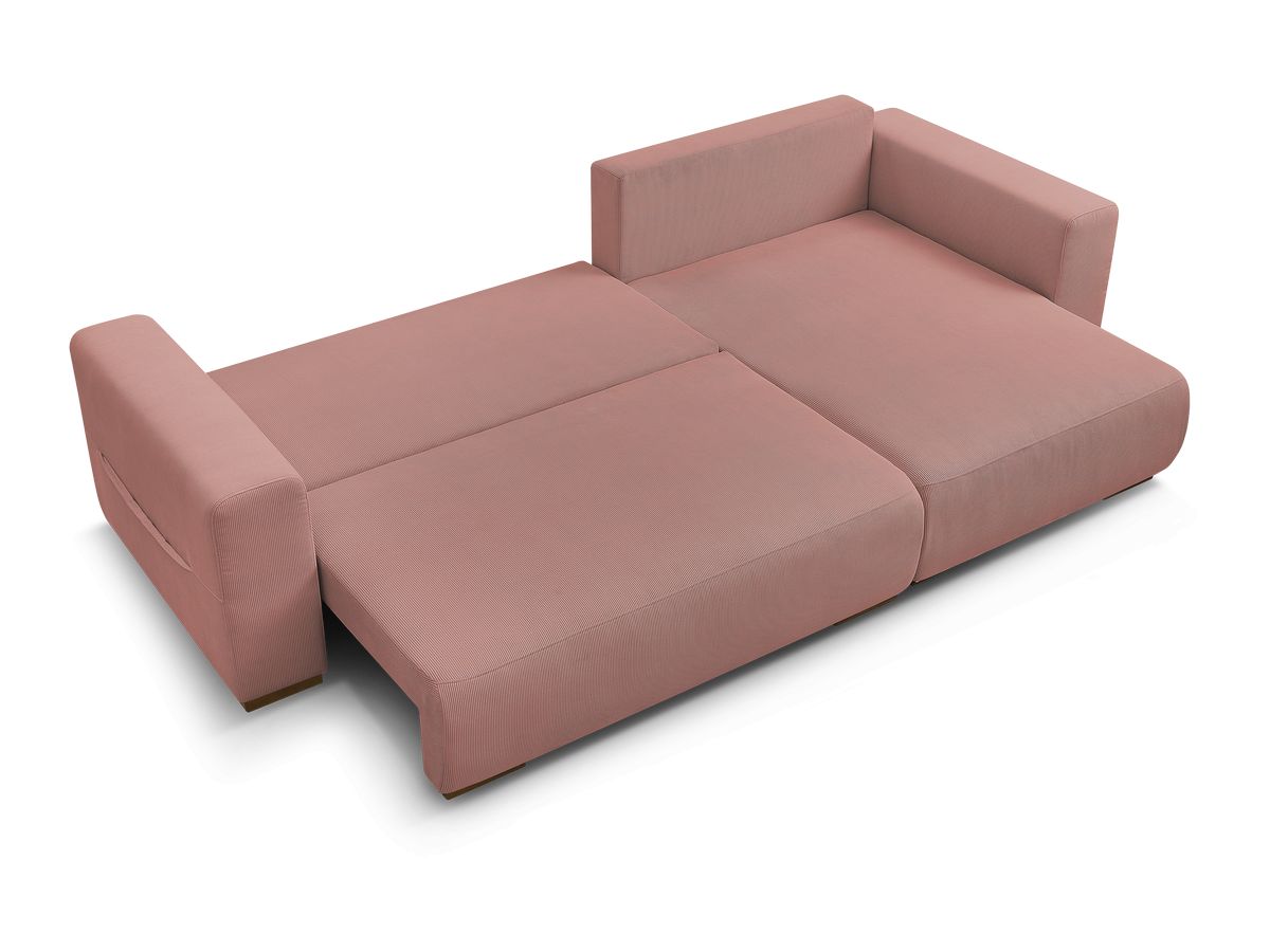 Canapé d'angle convertible réversible coffre SIDONIE velours côtelé