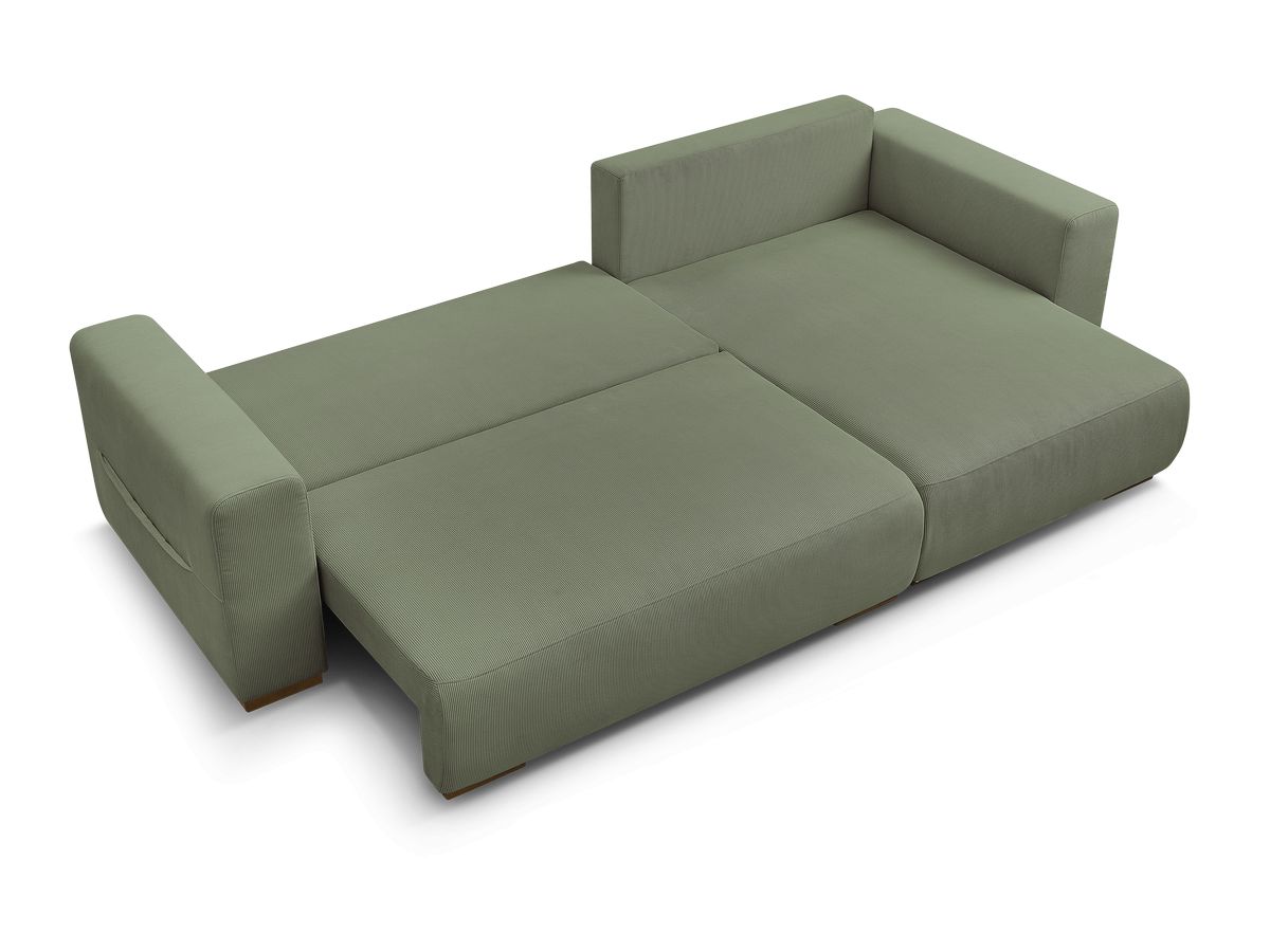 Canapé d'angle convertible réversible coffre SIDONIE velours côtelé