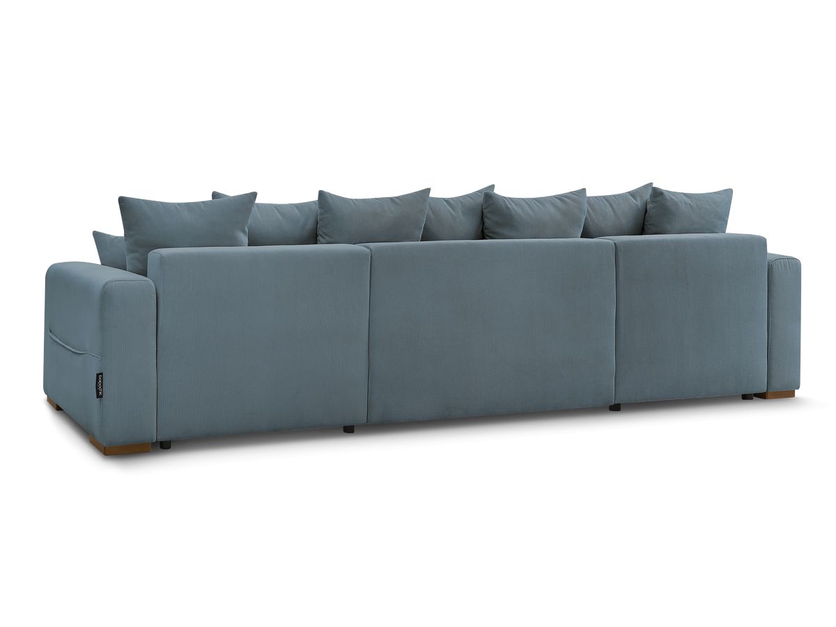 Canapé d'angle fixe EVEREST tissu chiné - Orange - Angle droit - 10 coussins