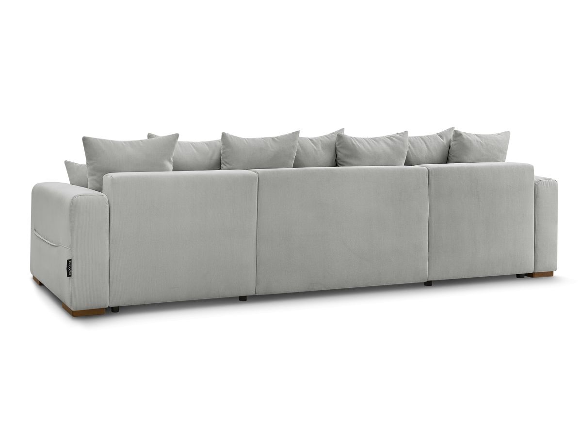 Canapé d'angle fixe EVEREST tissu chiné - Orange - Angle droit - 10 coussins