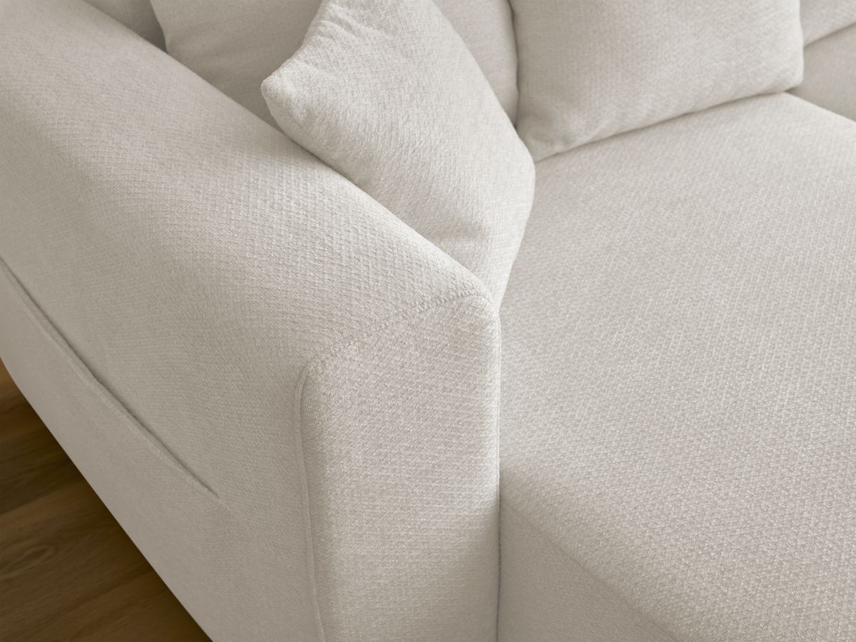 Canapé d'angle fixe EVEREST tissu chiné - Orange - Angle droit - 10 coussins