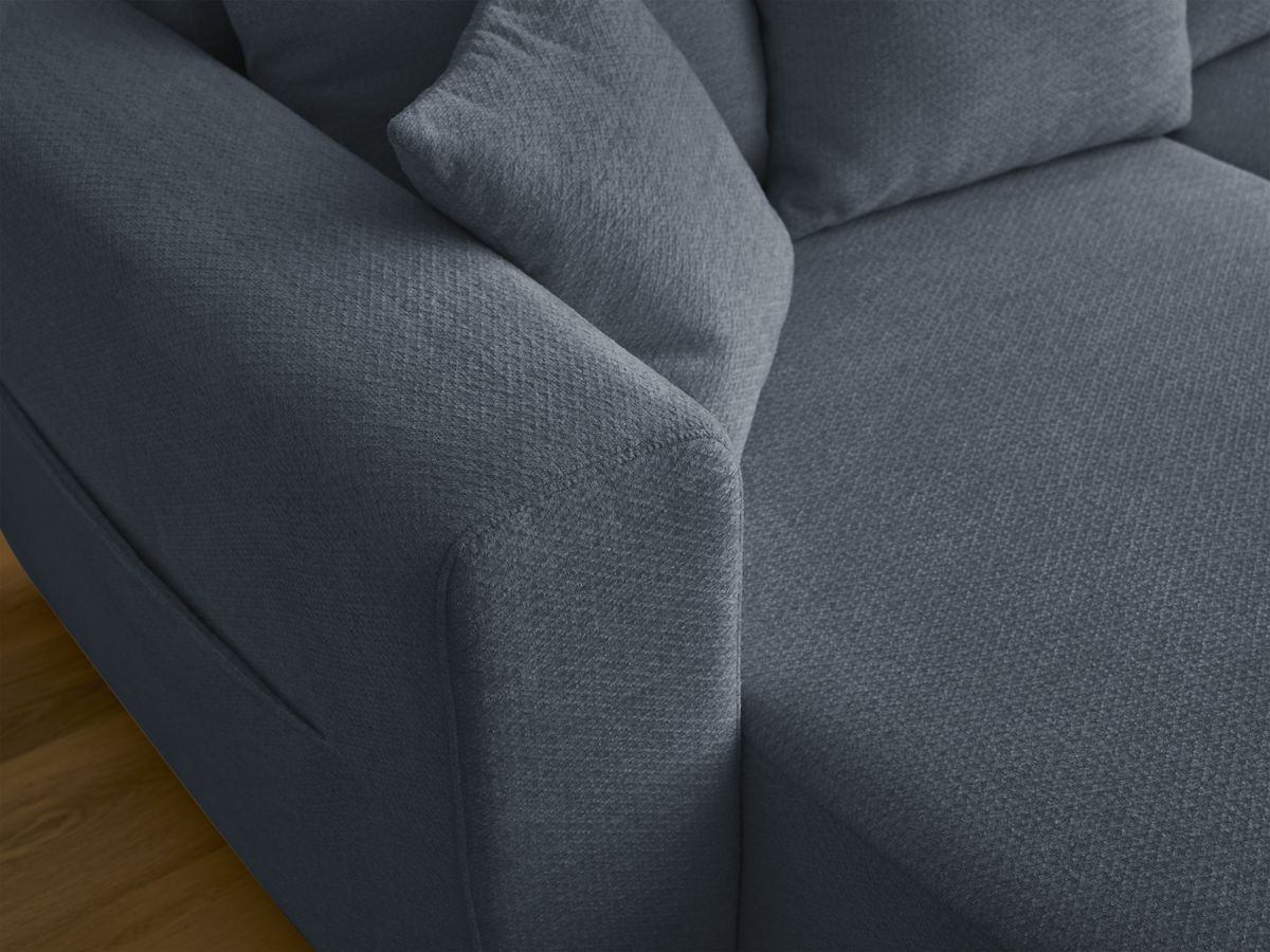 Canapé d'angle fixe EVEREST tissu chiné - Orange - Angle droit - 10 coussins