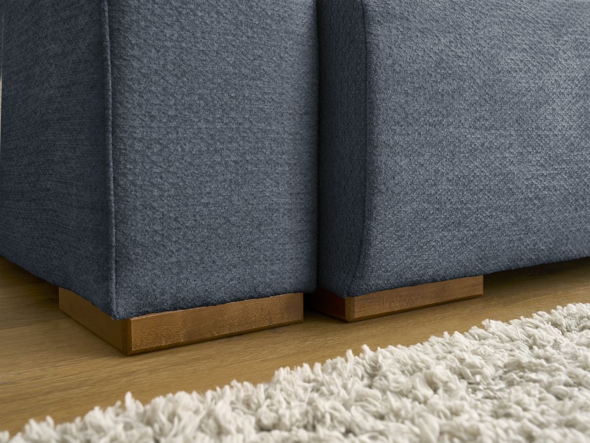 Canapé d'angle fixe EVEREST tissu chiné - Orange - Angle droit - 10 coussins