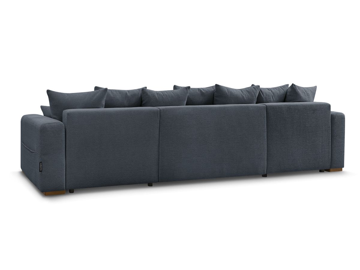Canapé d'angle fixe EVEREST tissu chiné - Orange - Angle droit - 10 coussins