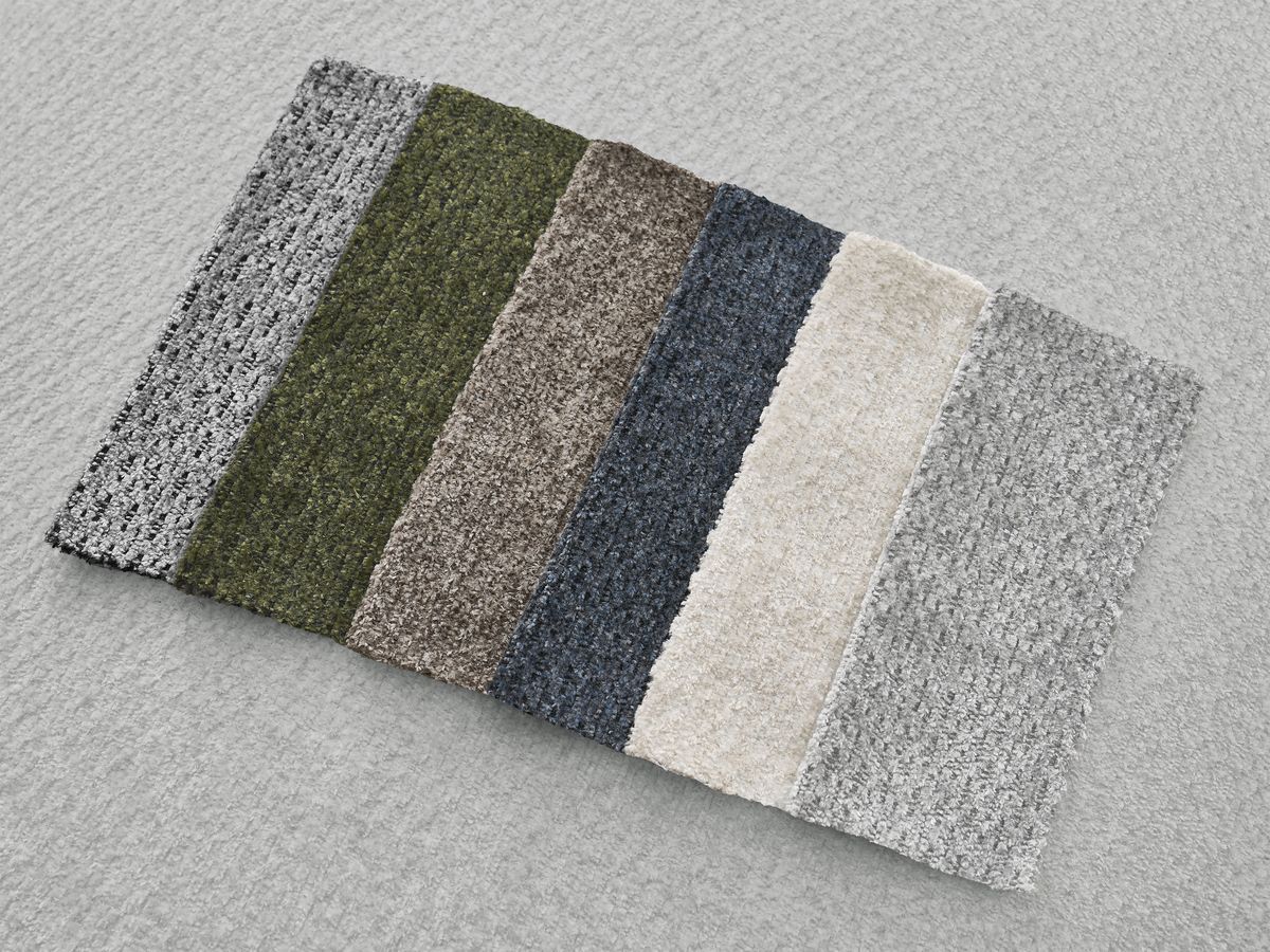 Canapé d'angle fixe EVEREST tissu chiné - Orange - Angle droit - 10 coussins