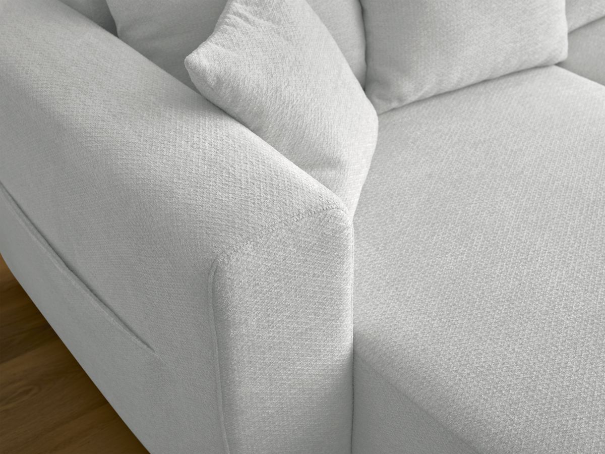 Canapé d'angle fixe EVEREST tissu chiné - Orange - Angle droit - 10 coussins