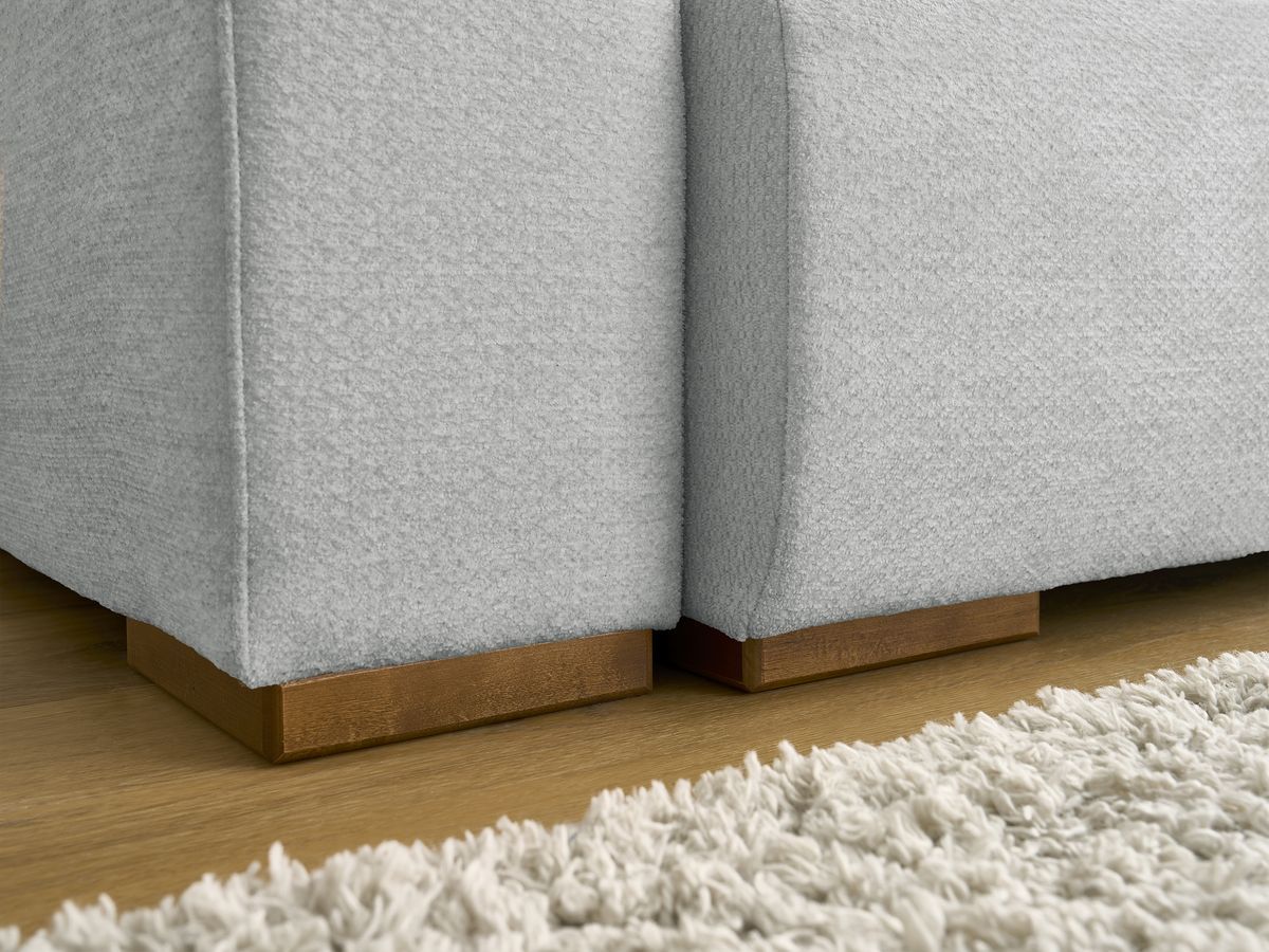 Canapé d'angle fixe EVEREST tissu chiné - Orange - Angle droit - 10 coussins