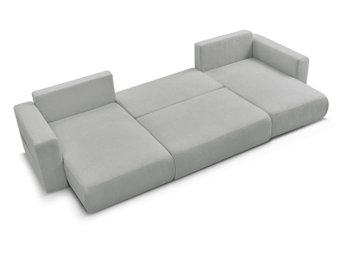Canapé d'angle fixe EVEREST tissu chiné - Orange - Angle droit - 10 coussins
