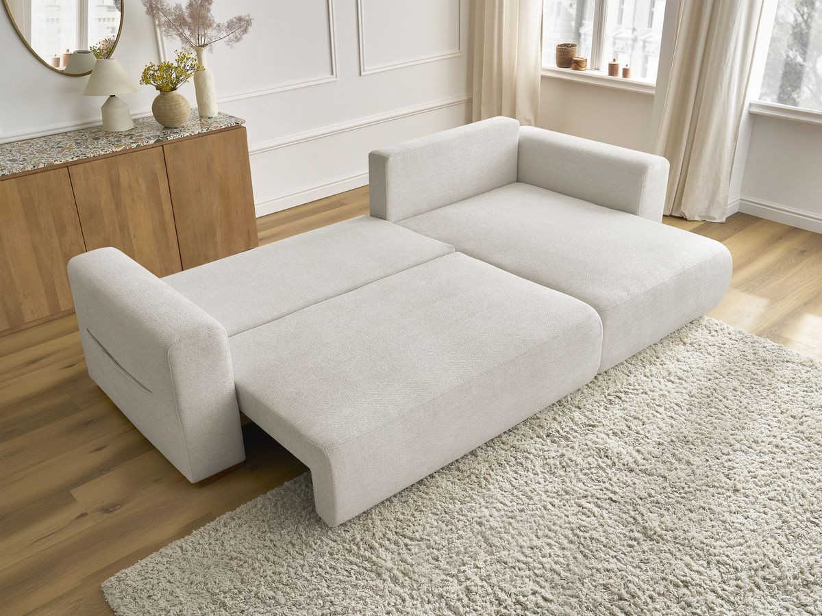 Canapé d'angle convertible réversible coffre SIDONIE tissu chiné