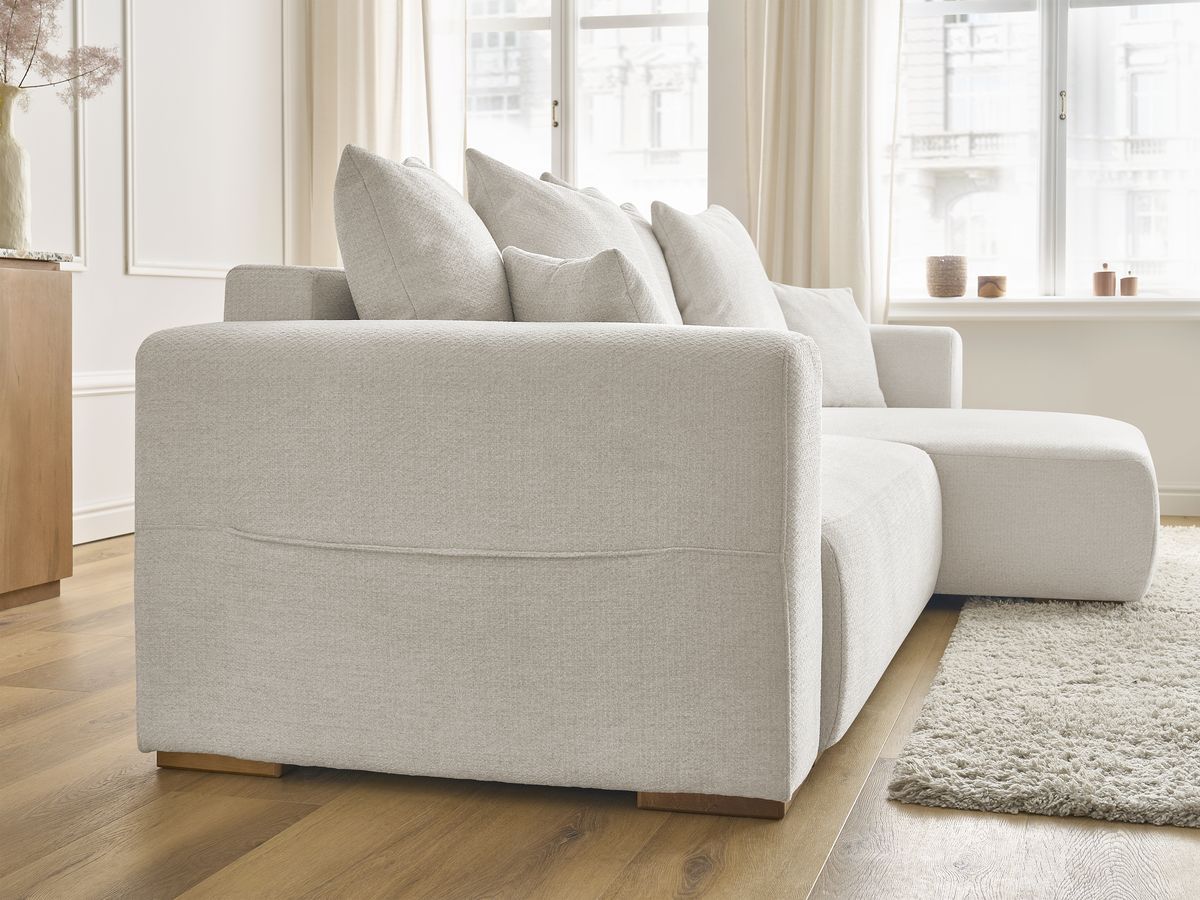 Canapé d'angle convertible réversible coffre SIDONIE tissu chiné