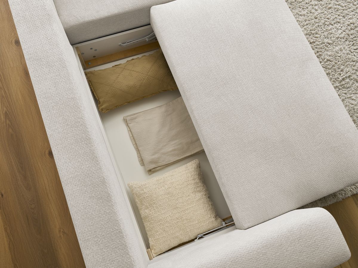 Canapé d'angle convertible réversible coffre SIDONIE tissu chiné