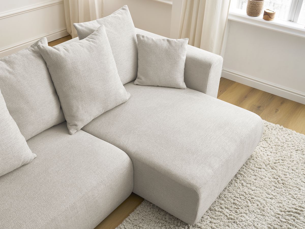 Canapé d'angle convertible réversible coffre SIDONIE tissu chiné