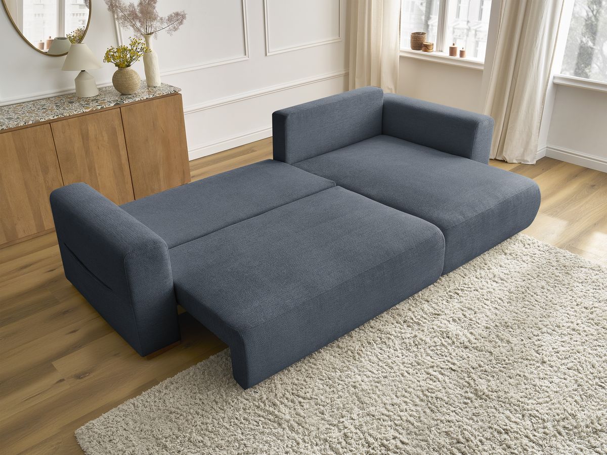 Canapé d'angle convertible réversible coffre SIDONIE tissu chiné
