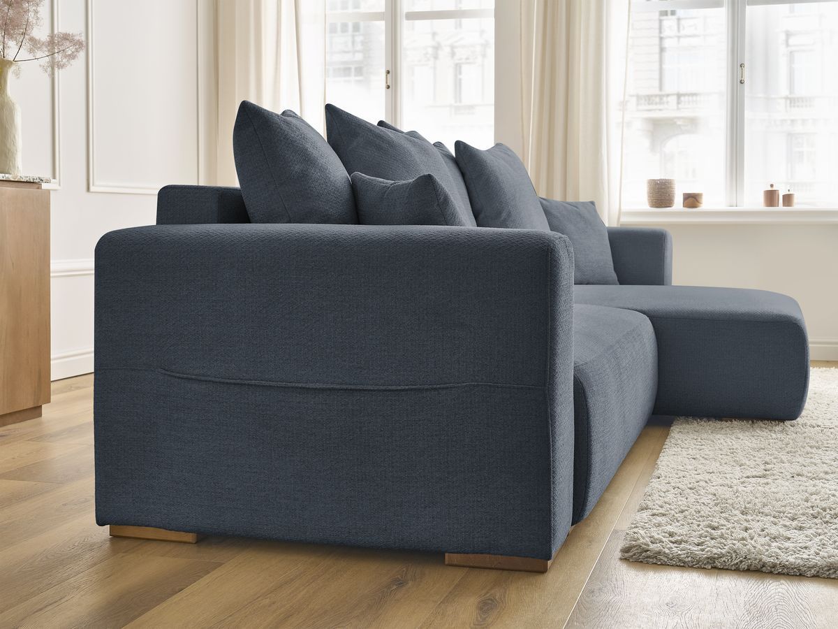 Canapé d'angle convertible réversible coffre SIDONIE tissu chiné