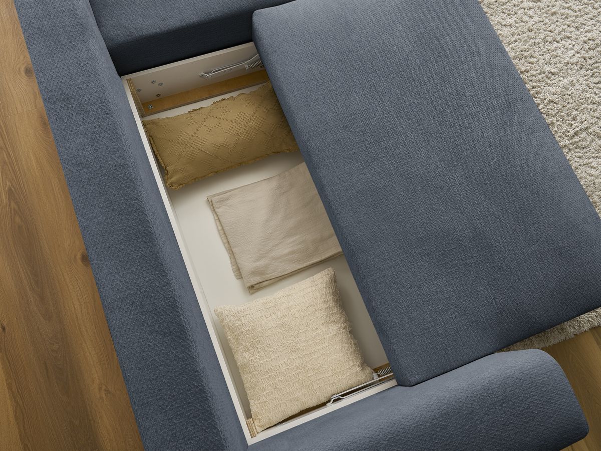 Canapé d'angle convertible réversible coffre SIDONIE tissu chiné