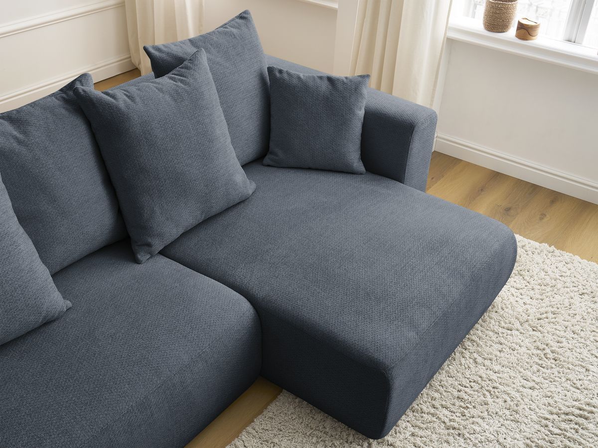 Canapé d'angle convertible réversible coffre SIDONIE tissu chiné