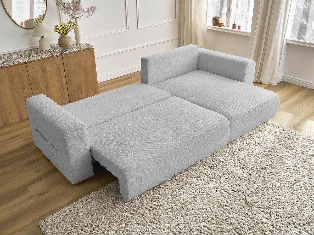 Canapé d'angle convertible réversible coffre SIDONIE tissu chiné