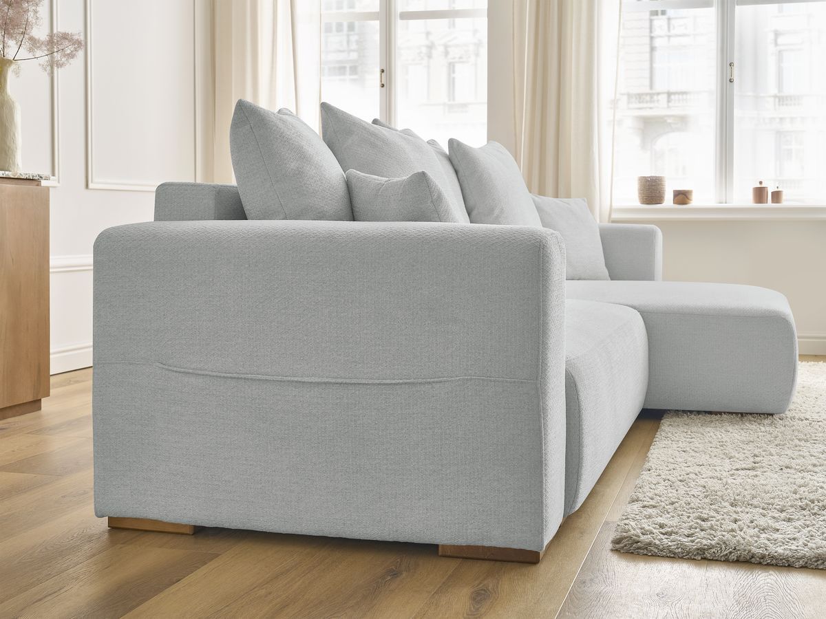 Canapé d'angle convertible réversible coffre SIDONIE tissu chiné