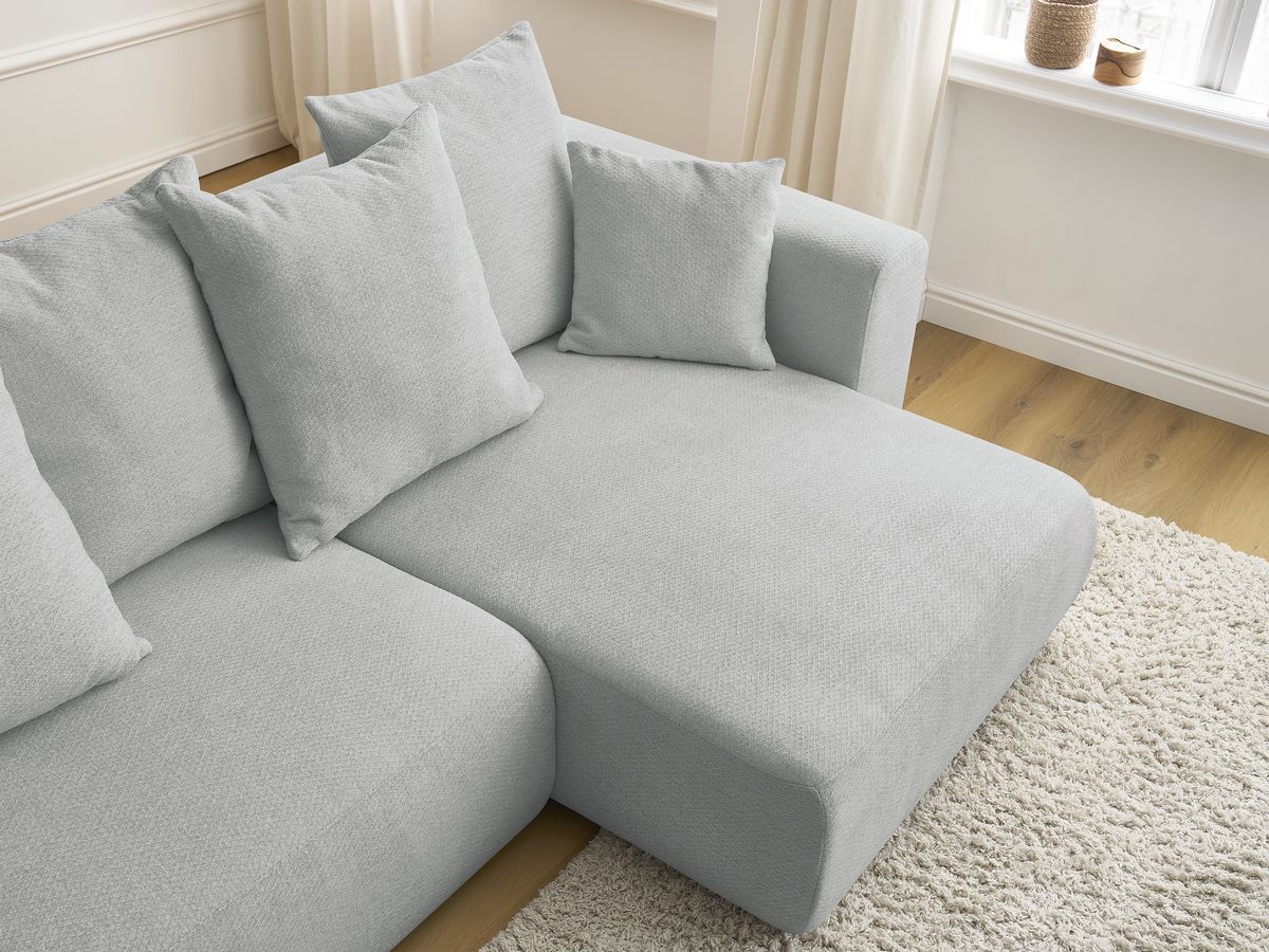 Canapé d'angle convertible réversible coffre SIDONIE tissu chiné