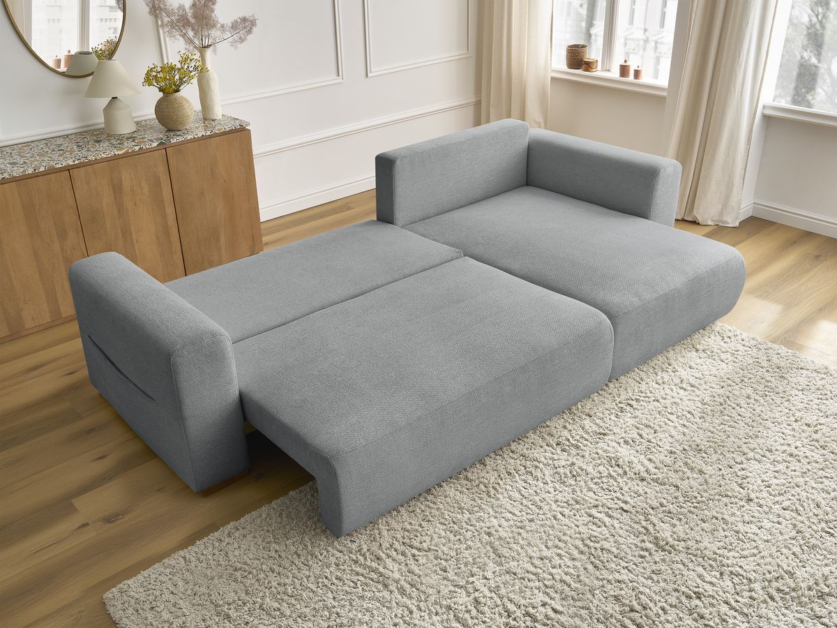 Canapé d'angle convertible réversible coffre SIDONIE tissu chiné