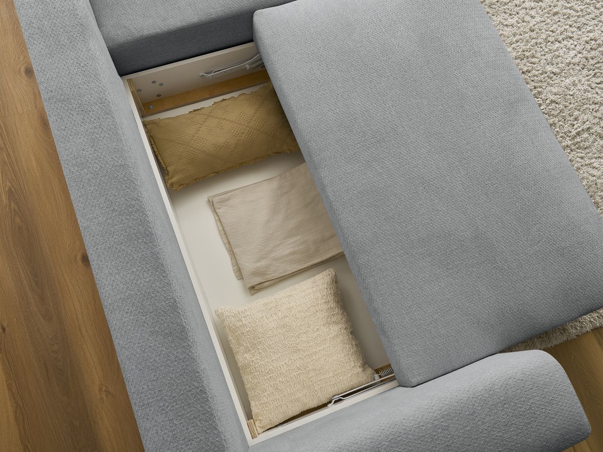 Canapé d'angle convertible réversible coffre SIDONIE tissu chiné