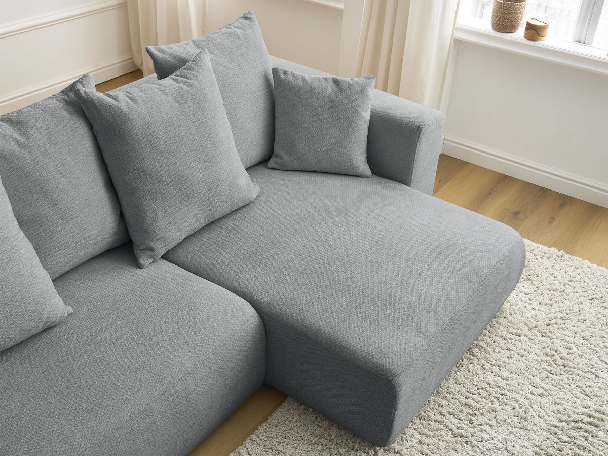 Canapé d'angle convertible réversible coffre SIDONIE tissu chiné