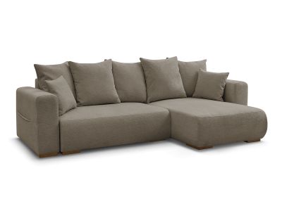 Canapé d'angle convertible réversible coffre SIDONIE tissu chiné
