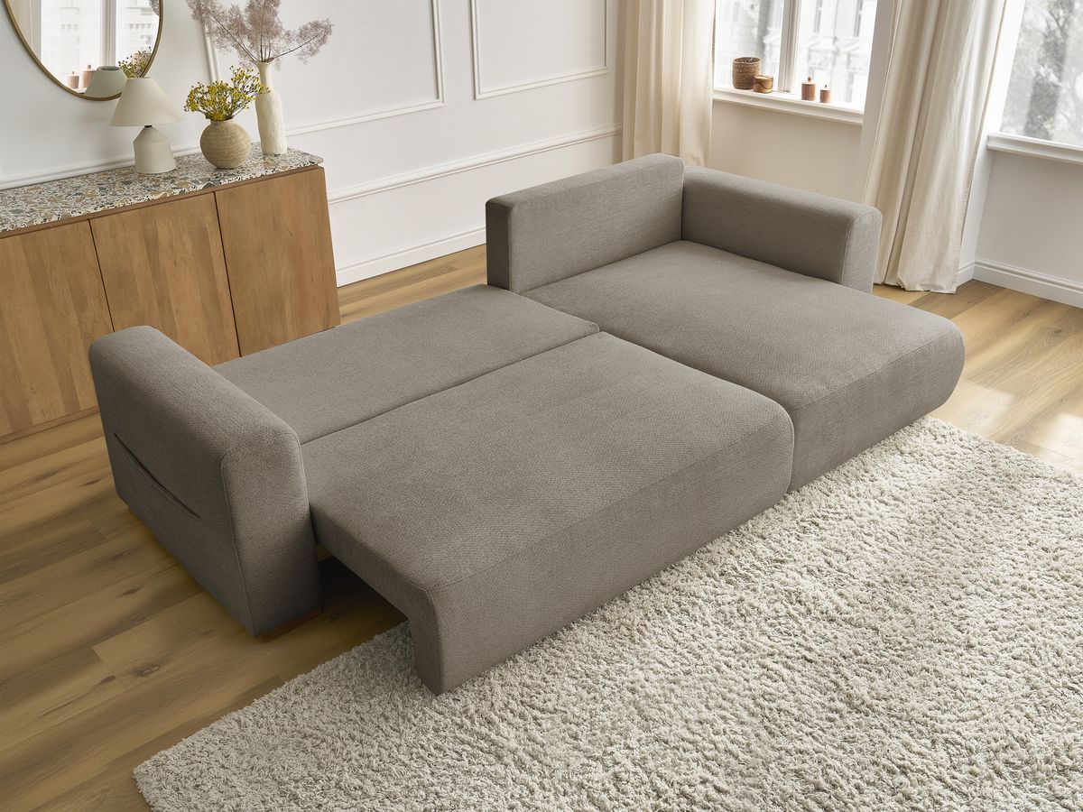 Canapé d'angle convertible réversible coffre SIDONIE tissu chiné